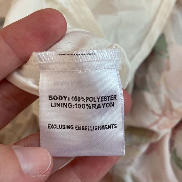 Hello Molly White Floral Mermaid Hotel Deep Plunge Backless Maxi Dress Sz 2 NWT - Picture 10 of 11